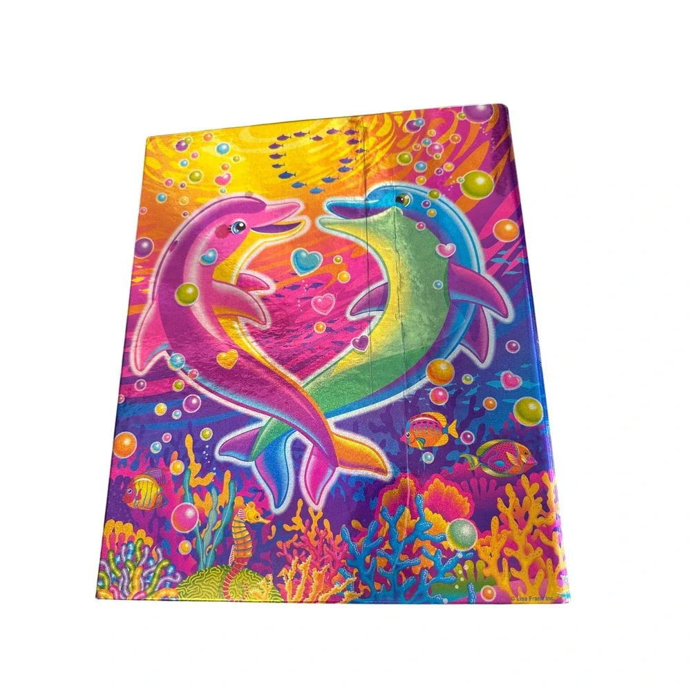 Y2K Lisa Frank Dancing Dolphin‎ 3 Ring Binder Office School Supplies Preppy